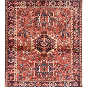 R1015: Vintage Handmade Karajah Area Rug 3'11" x 4'5"