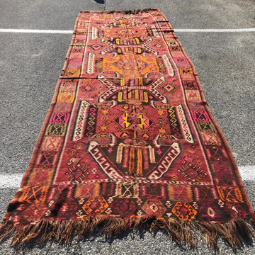 R219: Vintage Handmade Kilim Rug 4'9" x 13'9"