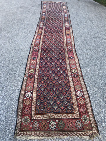 R481: Antique Persian Malayer Runner 3'4" x 16'11"