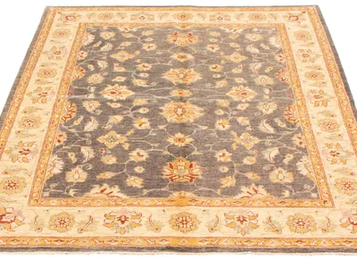 R529: NEW Handmade Peshawar Oushak 6'5" x 7'7"