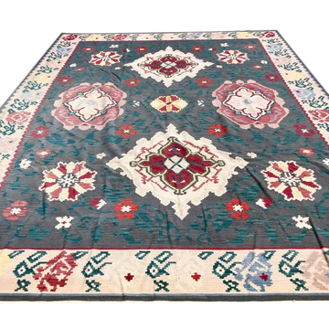 R53: Gray Toned Kilim Rug 10'5" x 13'9"