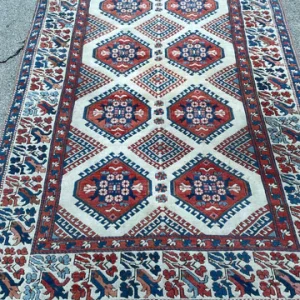 R624: Handmade Antique Caucasian Area Rug 6'4" x 9'3"
