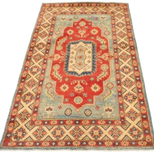 R724: NEW Handmade Afghani Kazak Style Area Rug 4'2" x 5'8"