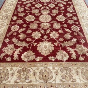 R739: Handmade Afghani Rug 8'11" x 11'8" Dye Bleed